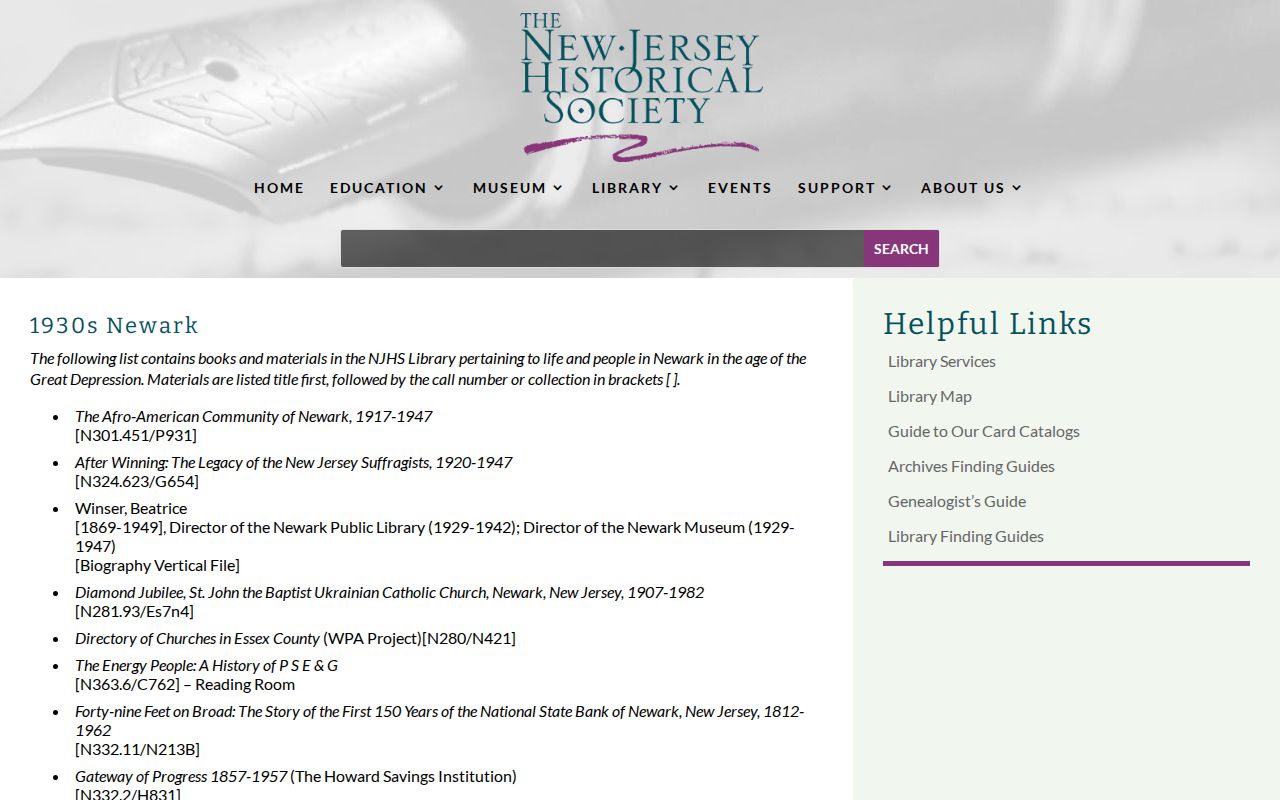 Essex County city directory research with 1930s Newark historical holdings