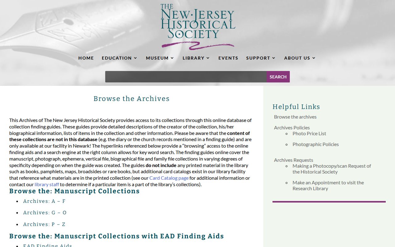 Essex County city directory companion research at New Jersey Historical Society archives