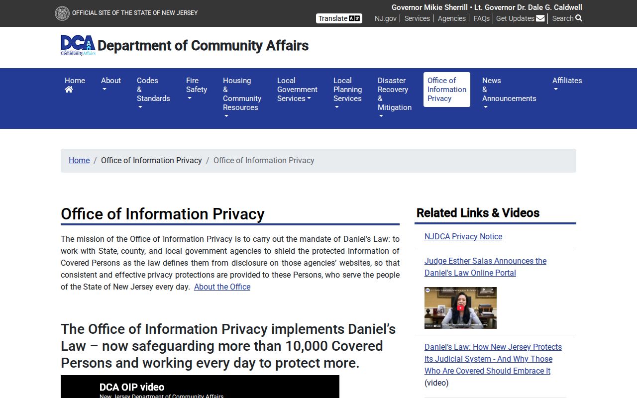 Essex County neighbors Daniel’s Law privacy information