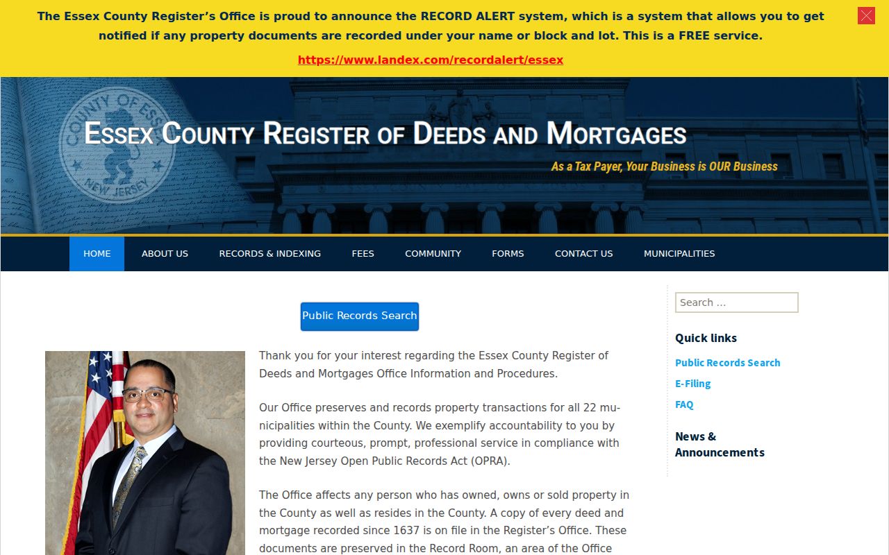 Essex County previous residents Register of Deeds and Mortgages source