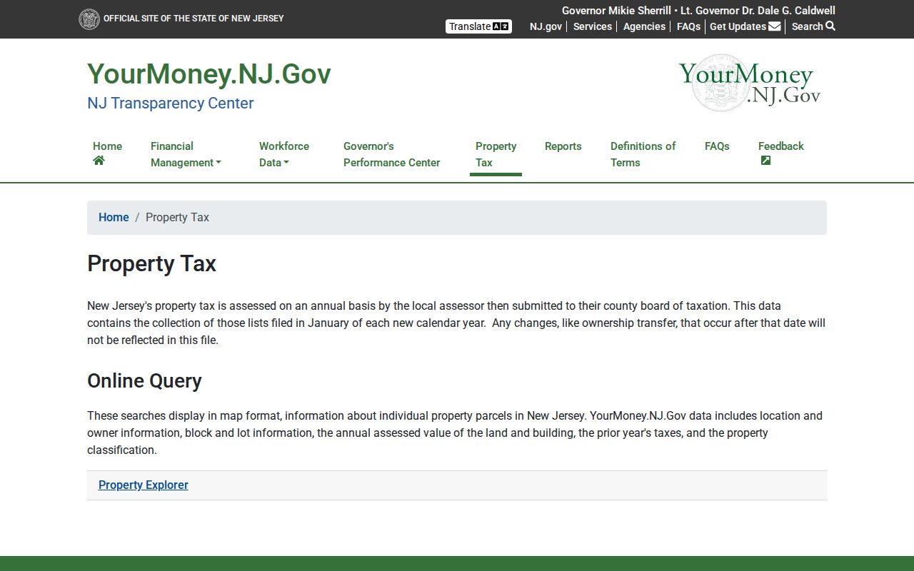 Essex County ZIP code directory property assessment search context